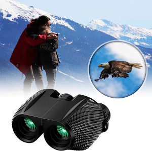 Foldable Waterproof BAK-4 Binoculars 10 X 25 Prism Hunts Birding Telescope Scope Light for Hunting, Bird Watching,Hiking,Camping and Concert