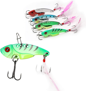 WANBY Proven Explosive Color Special Spinner Spoon Swimbait Vibrating Jigging Freshwater Saltwater Fishing Lures with Hook Fishing Tackle for Trout Bass Salmon