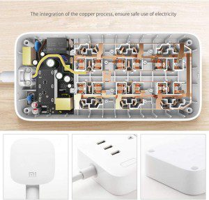 Xiao Mi Power Strip International Travel Powerboard with USB Ports (6 Outlet 3 USB)