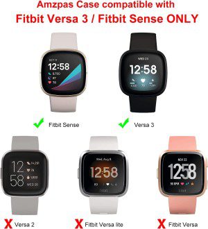 [3 Pack] Meliya Screen Protector Compatible with Fitbit Versa 3 Case and Fitbit Sense Case, TPU Plated Full around Protective Case Cover for Fitbit Versa 3 / Fitbit Sense Smartwatch (Rose Gold+Rose Pink+Clear)