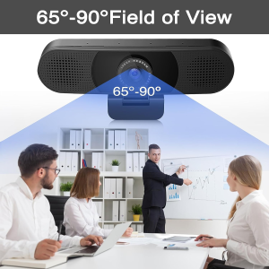 3 in 1 Webcam – EMEET C980 Pro Webcam with Microphone, 2 Speakers & 4 Built-In Omnidirectional Microphones Arrays, 1080P Webcam for Video Conferencing Streaming, Noise Reduction, Plug & Play, W/Cover