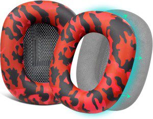 SOULWIT Silicone Ear Pads Cover Protector for Airpods Max Headphones Cushions, Sweatproof, Easily Washable, Rugged Durability – Red