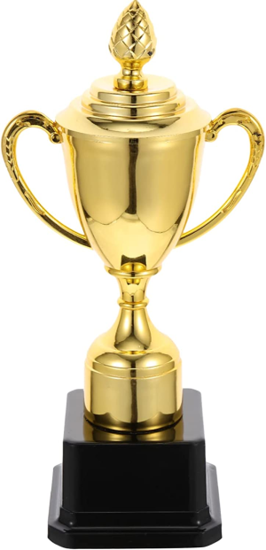 Toddmomy 1Pc Trophy Cup with Lid Plastic Golden Trophies Winner Achievement Trophy Cup for Sports Tournaments and Competitions