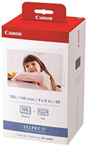 (1, Color) – Canon KP-108IN Colour Ink Paper Set Post Card Sized (148X100Mm) 108 Sheets