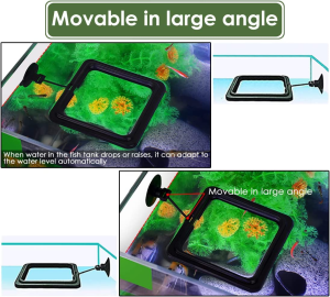 DS. DISTINCTIVE STYLE Fish Feeding Ring 2 Pieces Aquarium and Tank Floating Rings Food Feeders with Suction Cup (Black)