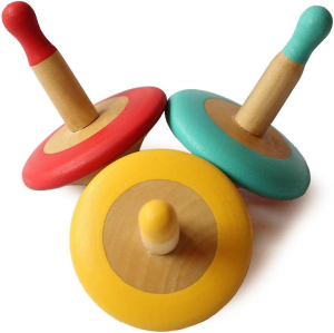 Shumee Wooden Spin Tops (3 Years+) – Curiosity & Fine Motor Skills (3 Pieces)