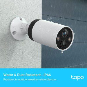 Tp-Link Tapo Smart Wire-Free Security Camera System, 2K QHD, 4MP, Full-Colour Night Vision, Smart AI Detection and Notification, Light and Sound Alarm, Local Storage, IP65, Hub Included (Tapo C420S2)