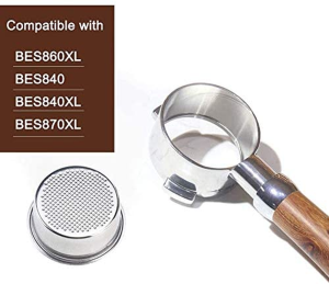 NEOUZA Espresso Coffee Bottomless Portafilter Distributor&Tamper Dual Head for 54Mm Breville 870/875/878/880,Stainless Steel (Seive Basket)