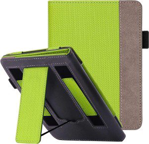 WALNEW Stand Case for 6.8” Kindle Paperwhite 11Th Generation 2021- Two Hand Straps Premium PU Leather Book Cover with Auto Wake/Sleep for Amazon Kindle Paperwhite Signature Edition E-Reader