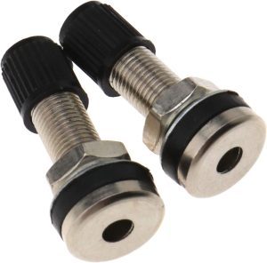 2Pcs Car Motocycle Tyre Tire Valve Tubeless Metal Valve Stems with Dust Caps