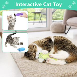 Catnip Toys, [8 PCS] Soft Plush Cat Nip Chew Toy for Indoor Cats, Interactive Kitten Pillow Kitty Teething Toy