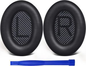 Solowit® Replacement Earpads Cushions for Bose Quietcomfort 35 (QC35) & Quiet Comfort 35 II (QC35 Ii) Headphones, Ear Pads with Softer Leather, Noise Isolation Foam, Added Thickness (Midnight Blue)