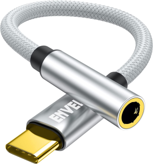 ENVEL USB C to 3.5 Mm Headphone Jack Adapter,Type C to 3.5Mm Audio Stereo DAC Chip Cable Compatible with Huawei P50 P40 P30 Mate40 30 Pro Pixel4 Samsung Galaxy S22 S21 S20 S20+ S10 S9 Oneplus 9 8T 7T Silver