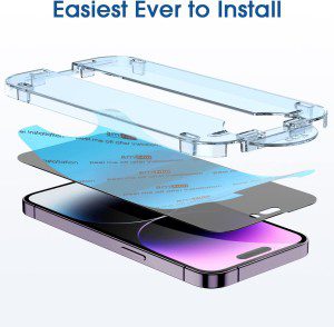 Amfilm Onetouch for Iphone 14 Pro 6.1″ 2022 Privacy Screen Protector 2 Pack 9H Tempered Glass anti Spy Private Edge to Edge Full Coverage with Easy Installation Kit