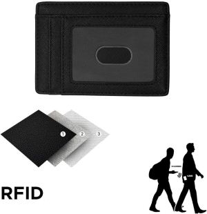 T Tersely Credit Card Holder for Men,Card Wallet, Slim Minimalist Wallet,Rfid Card Holder Blocking Front Pocket Secure Thin Credit Card Wallet, Holds up to 7 Cards and Bank Notes, Ideal for Travel