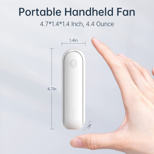 JISULIFE Portable Handheld Fan, Mini Pocket Personal Hand Fan, USB Rechargeable Battery Operated 14-21 Hours, Multifunctional Foldable Fan with Power Bank, Flashlight for Travel, Gift, Kids – White