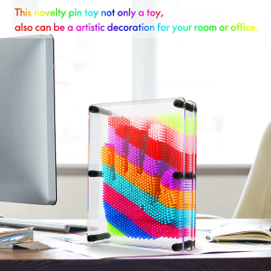 3D Pin Art Toy, Large Size 6” X 8”Unique 3D Pin Art Board for Kids & Adults (Rainbow, Plastic)