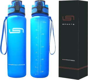 USM Durable Water Bottle, Leakproof Sport Flask with Fast Flow for Rapid Hydration, BPA Free USA Tritan Material Drink Bottle for Fitness Cycling, Gym Camping Outdoor Sports Kids Travel (Grey)