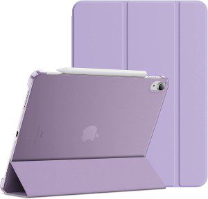 Jetech Case for Ipad Air 5/4 (2022/2020 Model, 10.9-Inch), Slim Stand Hard Back Shell Cover with Auto Wake/Sleep (Light Purple)