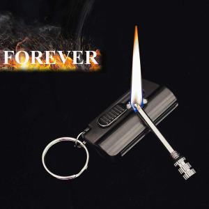 Permanent Match Lighter, Outdoor Portable Lighter Bottle Metal Keychain with Containing Cotton Core, Waterproof Match Bottle Opener Utility Knife EDC Emergency Matchstick Survival Flint Fire Starter