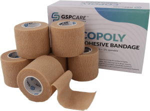 Self Adherent Cohesive Wrap Bandages Latex Free Non-Woven Bandage Rolls 6 Count 5Cm*4.5M(Beige)