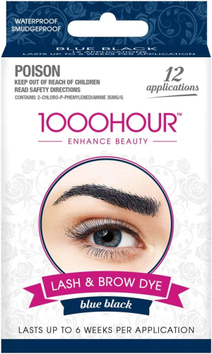 1000HOUR Eyelash and Brow Dye Kit, Brown/Black, 72 G