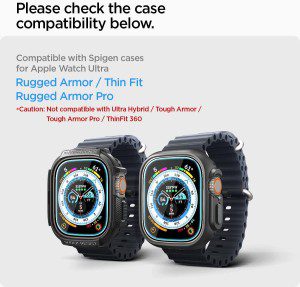 SPIGEN EZ Fit Glas.Tr Slim Screen Protector Designed for Apple Watch Ultra 2/149Mm 9H Tempered Glass Screen Protector [2-Pack] – Clear