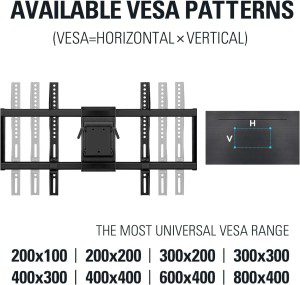 Mounting Dream TV Wall Mount TV Bracket for Most 42-90 Inch TV, UL Listed Full Motion TV Mount with Articulating Arms, Max VESA 800X400Mm 132 Lbs. Loading, Fits 16″, 18″, 24″ Studs MD2298-XL-04