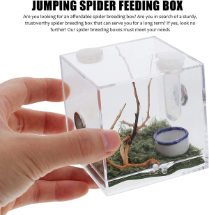 TEHAUX Reptile Breeding Box, Acrylic Snake Breeding Box Transparent Animal Habitat Cage Portable Turtle Transparent Container for Bearded Dragon Lizard Spider