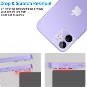 Jetech Camera Lens Protector for Iphone 11 6.1-Inch and Iphone 12 Mini 5.4-Inch, 9H Tempered Glass, HD Clear, Anti-Scratch, Case Friendly, Does Not Affect Night Shots, 3-Pack