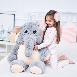 IKASA 100Cm Giant Elephant Stuffed Animal Plush Toys Gifts for Kids Girlfriend