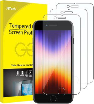 Jetech Screen Protector for Iphone SE 3 (2022 3Rd Edition) 4.7-Inch, Tempered Glass Film, 3-Pack