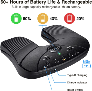 LEKATO Bluetooth Page Turner Pedal USB Rechargeable Wireless Page Turner Silent Foot Pedal for Tablets