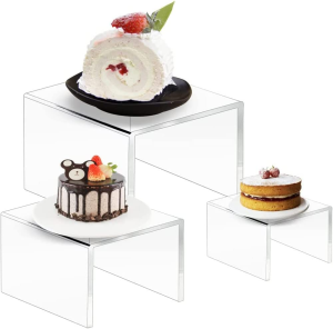 6 Sets Acrylic U-Shaped Display Stand, Clear Acrylic Display Risers for Figures, Cupcakes, Buffets, Jewelry Display Etc(3 Sizes)