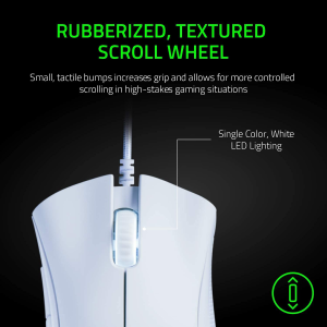 Razer Deathadder Essential Gaming Mouse: 6400 DPI Optical Sensor – 5 Programmable Buttons – Mechanical Switches – Rubber Side Grips – Mercury White