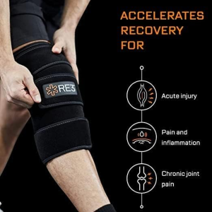 RE3 Ice Compression Pack for Knee, Arm & Leg – Powerful & Effective Cold Compression Cryotherapy Wrap for Chronic Pain, Knee Replacement, Orthopaedic Surgery, Tendinitis, Sports Injury, Swelling – 2 X Ice Core Blankets (Extra Length)