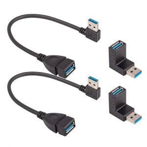 Yucool USB 3.0 Adapter and USB 3.0 Extension Cable, Left and Right Angle Extension Data Cable and Vertical up and down Angle Coupler Connector