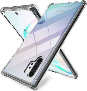 Procase Galaxy Note 10+ Plus/5G Case Clear, Slim Hybrid Crystal Clear TPU Cover with Reinforced Corners, Transparent Anti-Scratch Rugged Protective Case for Galaxy Note 10+ / 10 plus / 5G 2019-Black Frame