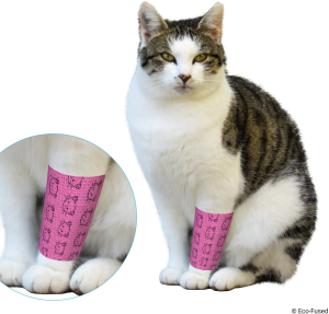 Eco-Fused Self Adhering Bandage – Injury Wrap Tape for Cats – Pack of 6 – Supports Muscles and Joints – Does Not Stick to Hair – Elastic, Water Repellent, Breathable – Relieves Stress