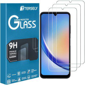 [3-Pack] T Tersely 9H Tempered Glass Screen Protector for Samsung Galaxy A34 5G, Case Friendly, Ultra-Clear, Shatterproof Anti-Scratch Film Screen Protector