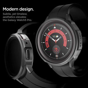 SPIGEN Liquid Air Case Designed for Samsung Galaxy Watch 5 Pro 45Mm (2022) Soft TPU Armor Slim Cover – Black