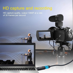 T Tersely Portable Audio Video Capture Cards, HDMI to USB 2.0 1080P 4K Record via DSLR Camcorder Action Cam Link for High Definition Acquisition, Live Broadcasting, Video Conference, Teaching, Gaming