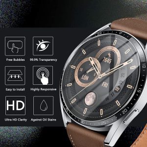 【3 Pack】T Tersely Tempered Glass Screen Protector for HUAWEI Watch GT 3 /GT3 46Mm, Screen Protector Film Guard