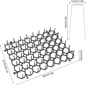 12Pcs Cat Spike Pad 6.1 X 7.9 Inch Prickle Strip Plastic Cat Scat Mat Portable Cat Deterrent Mat Dogs Foxes Cats Animals Scare Mat with 12 Nails for Garden Patio