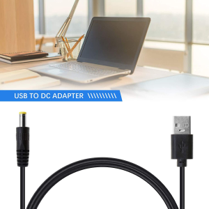 USB to DC 5.5Mm X 2.1Mm Jack Plug Power Cable Cord 1M for Laptops Pc Monitor Router Speaker with 10 DC Adapter Connectors