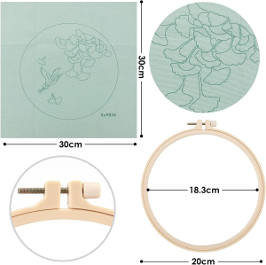 Cross Stitch Kit Include Embroidery Cloth with Pattern, Plastic Embroidery Hoop, Colored Threads and Needles, Embroidery Starter Kit with Pattern and Instructions, Needlepoint Kit for Adults Beginners