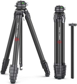 ULANZI Zero F38 Professional Camera Tripod, 62.6″ Lightweight Carbon Fiber Camera Tripod with Quick Release 1/4″ Screw & 360° Ballhead, for Most Cameras/Dslr/Projector, Weight 2.4Lbs, Maxload 39.6Lbs