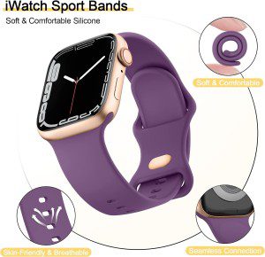 3 PACK Sport Bands Compatible with Apple Watch Band 38Mm 40Mm 41Mm 42Mm 44Mm 45Mm 49Mm,Soft Silicone Waterproof Strap Compatible with Iwatch Apple Watch Series Ultra 8 7 6 5 4 3 2 1 SE Women Men