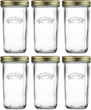 Kilner Wide Mouth Preserve Jar Set 6-Pieces, 500 Ml Capacity, Multicolor