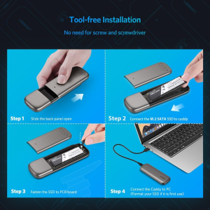 UGREEN M.2 SATA SSD Enclosure, M2 NGFF (Not Nvme) to USB C Adapter Aluminum, 6Gbps B-Key & M+B Key SATA Based Hard Drive External Case Support 2230 2242 2260 2280 UASP Tool-Free with USB C to a Cable